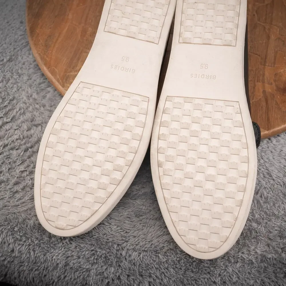 Birdies Shoes Womens 9.5 Slip On Sneakers Black‎ Leather Casual Loafers